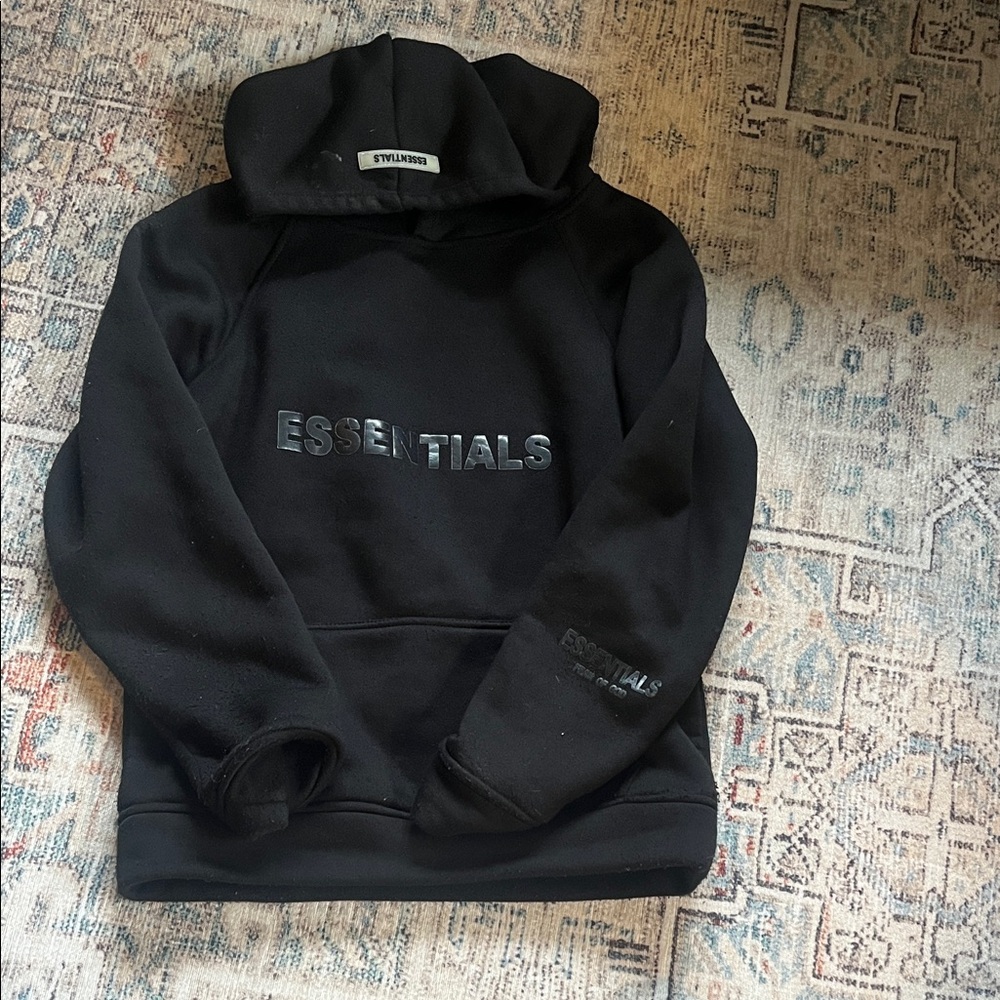 Essentials Men's Black Hoodie Sweater